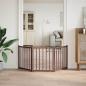 Preview: 3-tlg. Hundetor Faltbar Braun Eiche 150 cm Massivholz Tanne