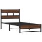 Preview: Metallbett ohne Matratze Eichen-Optik 107x203 cm