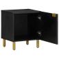 Preview: Nachttisch Schwarz 40x33x46 cm Massivholz Mango