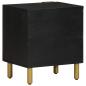 Preview: Nachttisch Schwarz 40x33x46 cm Massivholz Mango