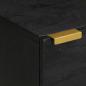Preview: Nachttisch Schwarz 40x33x46 cm Massivholz Mango