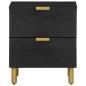 Preview: Nachttisch Schwarz 40x33x46 cm Massivholz Mango