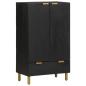 Preview: ARDEBO.de - Highboard Schwarz 60x33x100 cm Holzwerkstoff