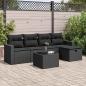 Preview: ARDEBO.de - 6-tlg. Garten-Sofagarnitur mit Kissen Schwarz Poly Rattan