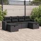 Preview: ARDEBO.de - 6-tlg. Garten-Sofagarnitur mit Kissen Schwarz Poly Rattan