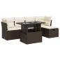 Preview: 6-tlg. Garten-Sofagarnitur mit Kissen Braun Poly Rattan