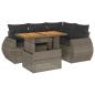 Preview: 5-tlg. Garten-Sofagarnitur mit Kissen Grau Poly Rattan