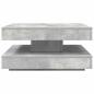 Preview: Couchtisch 360-Grad Drehbar Betongrau 70x70x34,5 cm