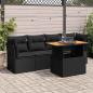 Preview: ARDEBO.de - 5-tlg. Garten-Sofagarnitur mit Kissen Schwarz Poly Rattan