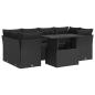Preview: 7-tlg. Garten-Sofagarnitur mit Kissen Schwarz Poly Rattan