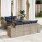 Preview: ARDEBO.de - 6-tlg. Garten-Sofagarnitur mit Kissen Grau Poly Rattan Akazie
