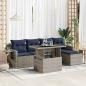 Preview: ARDEBO.de - 6-tlg. Garten-Sofagarnitur mit Kissen Grau Poly Rattan