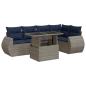 Preview: 6-tlg. Garten-Sofagarnitur mit Kissen Grau Poly Rattan Akazie