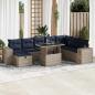 Preview: ARDEBO.de - 9-tlg. Garten-Sofagarnitur mit Kissen Braun Poly Rattan Akazie