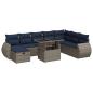 Preview: 9-tlg. Garten-Sofagarnitur mit Kissen Braun Poly Rattan Akazie