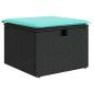 Preview: 4-tlg. Garten-Sofagarnitur mit Kissen Schwarz Poly Rattan