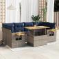 Preview: ARDEBO.de - 7-tlg. Garten-Sofagarnitur mit Kissen Grau Poly Rattan