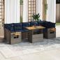 Preview: ARDEBO.de - 8-tlg. Garten-Sofagarnitur mit Kissen Grau Poly Rattan