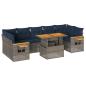 Preview: 8-tlg. Garten-Sofagarnitur mit Kissen Grau Poly Rattan