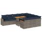 Preview: 11-tlg. Garten-Sofagarnitur mit Kissen Grau Poly Rattan