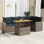 Preview: ARDEBO.de - 6-tlg. Garten-Sofagarnitur mit Kissen Grau Poly Rattan