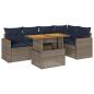 Preview: 6-tlg. Garten-Sofagarnitur mit Kissen Grau Poly Rattan