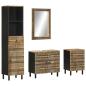 Preview: ARDEBO.de - 4-tlg. Badmöbel-Set Massivholz Mango