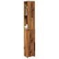 Preview: ARDEBO.de - Badezimmerschrank Altholz-Optik 25x25x170 cm Holzwerkstoff