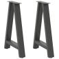Preview: ARDEBO.de - Esstischbeine A-Form 2 Stk. Anthrazit 60x(72-73) cm Stahl