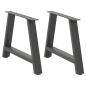 Preview: ARDEBO.de - Couchtischbeine A-Form 2 Stk. Anthrazit 60x(42-43) cm Stahl