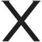 Preview: Esstischbeine X-Form 2 Stk. Schwarz 70x(72-73) cm Stahl