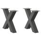 Preview: ARDEBO.de - Couchtischbeine X-Form 2 Stk. Anthrazit 60x(42-43) cm Stahl