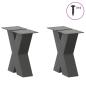 Preview: Couchtischbeine X-Form 2 Stk. Anthrazit 40x(30-31) cm Stahl