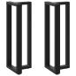 Preview: ARDEBO.de - Bartischbeine T-Form 2 Stk. Schwarz 40x35x(110-111) cm Stahl