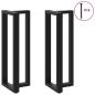 Preview: Bartischbeine T-Form 2 Stk. Schwarz 40x35x(110-111) cm Stahl