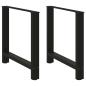 Preview: Esstischbeine Schwarz 2 Stk. 80x(72-73) cm Stahl