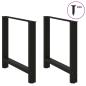 Preview: Esstischbeine Schwarz 2 Stk. 80x(72-73) cm Stahl