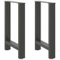 Preview: ARDEBO.de - Esstischbeine Anthrazit 2 Stk. 60x(72-73) cm Stahl
