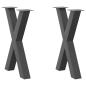 Preview: Esstischbeine X-Form 2 Stk. Anthrazit 60x(72-73) cm Stahl