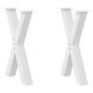 Preview: ARDEBO.de - Esstischbeine X-Form 2 Stk. Weiß 50x(72-73) cm Stahl