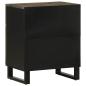 Preview: Nachttisch Schwarz 50x33x60 cm Massivholz Mango