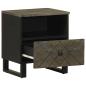 Preview: Nachttisch Schwarz 40x33x46 cm Massivholz Mango