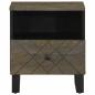 Preview: Nachttisch Schwarz 40x33x46 cm Massivholz Mango