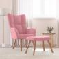 Preview: ARDEBO.de - Relaxsessel mit Hocker Rosa Samt