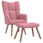 Preview: Relaxsessel mit Hocker Rosa Samt