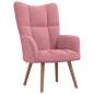 Preview: Relaxsessel mit Hocker Rosa Samt