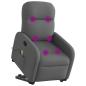 Preview: Massagesessel mit Aufstehhilfe Dunkelgrau Stoff