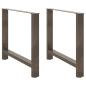 Preview: ARDEBO.de - Esstischbeine Naturstahl 2 Stk. 90x(72-73) cm Stahl