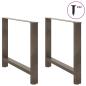 Preview: Esstischbeine Naturstahl 2 Stk. 90x(72-73) cm Stahl
