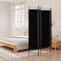 Preview: ARDEBO.de - 4-tlg. Paravent Schwarz 160x200 cm Stoff
